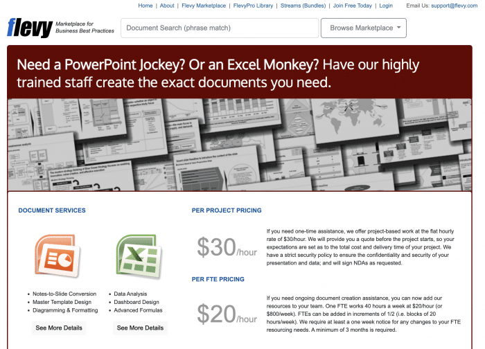 Flevy - most frequently recommended PowerPoint presentation design services