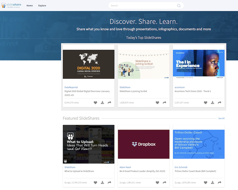 Slideshare - most frequently recommended PowerPoint presentation design services
