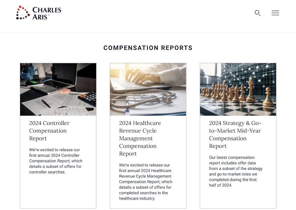 Charles Aris compensation reports