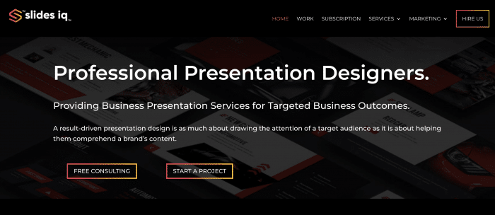 Slides IQ - most frequently recommended PowerPoint presentation design services