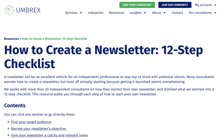 how to create a newsletter