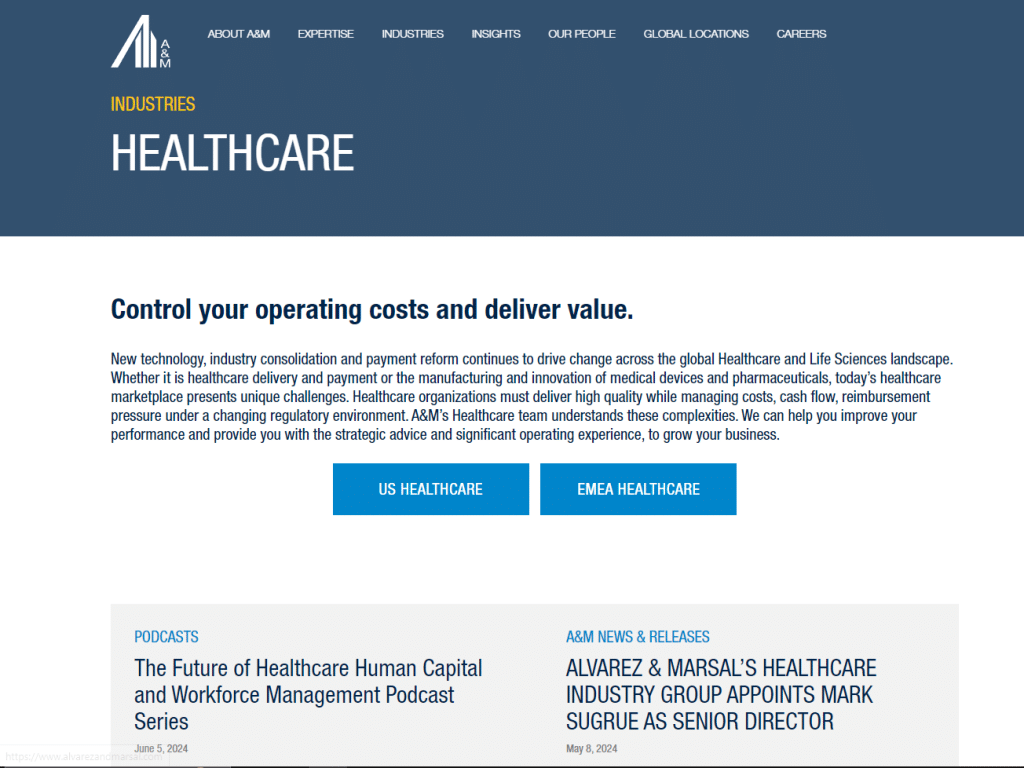 Alvarez and Marsal Top Medical Device Consulting Firms