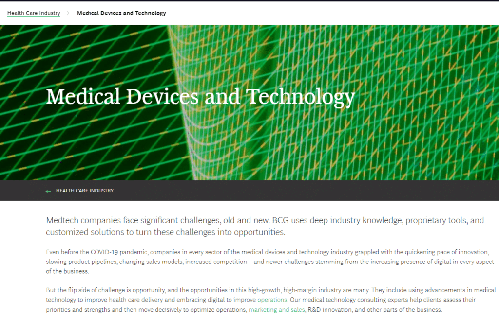 BCG Top Medical Device Consulting Firms