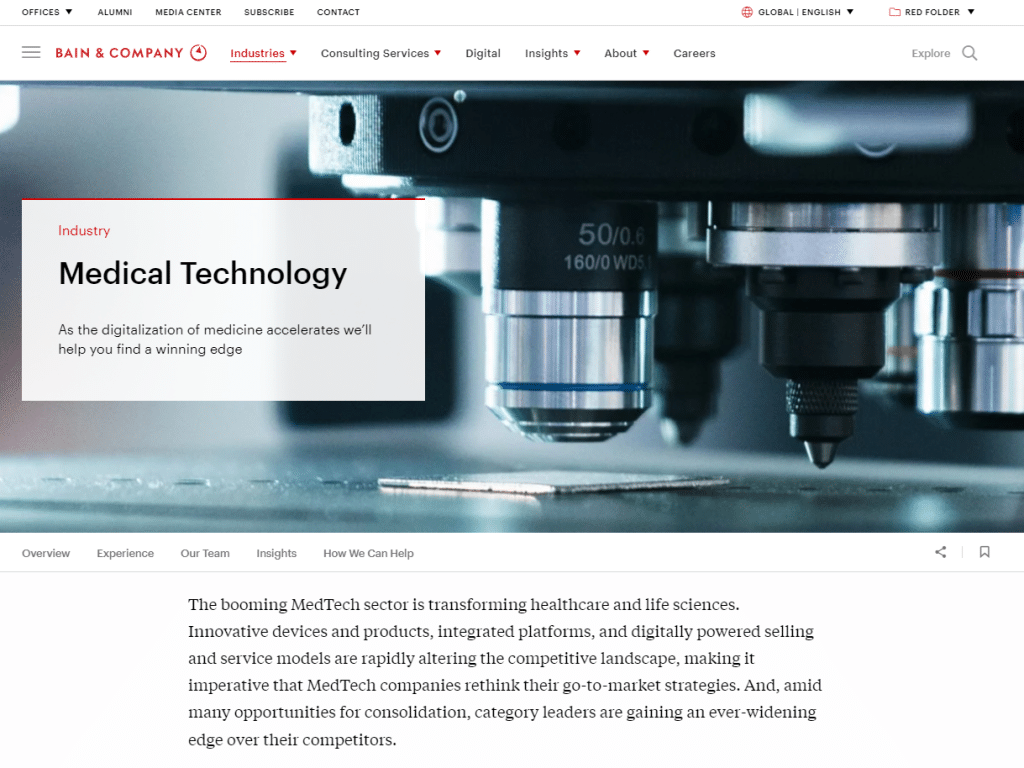 Bain & Co Top Medical Device Consulting Firms