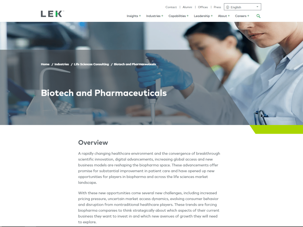 LEK Top Pharmaceutical Consulting Firms