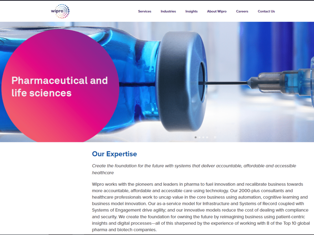 Wipro Pharma -Top Pharmaceutical Consulting Firms