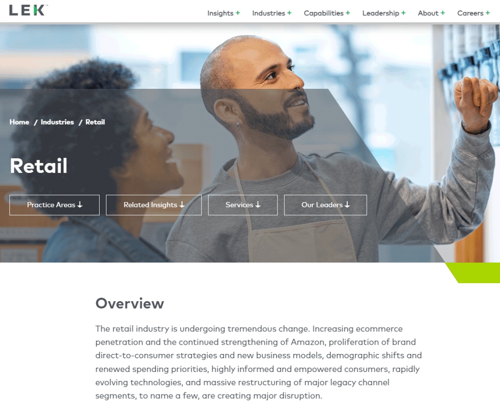LEK Consulting Top Retail Consulting Firms