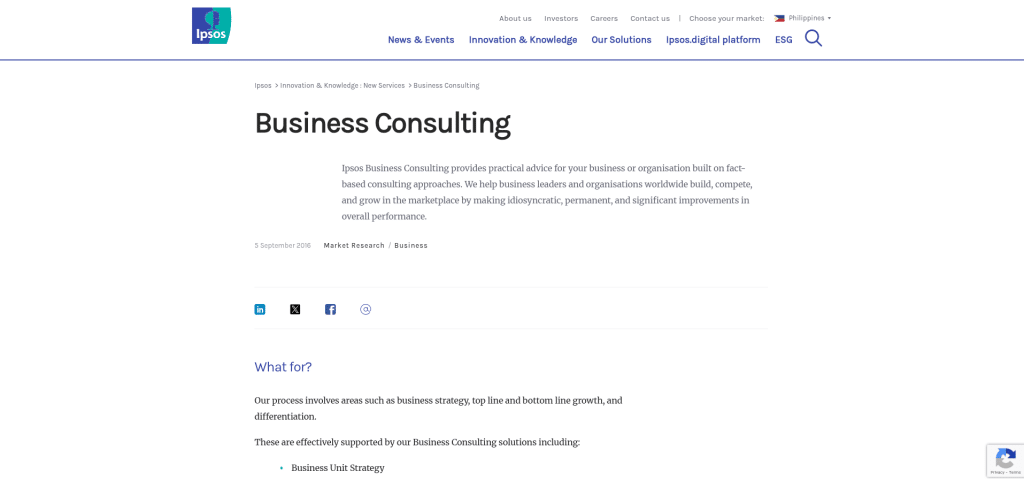 Ipsos Consulting Overview, Profile, and History